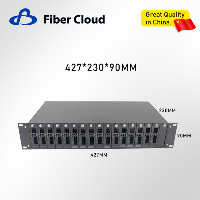 2u-16 Slot Chip Transceiver Fiber Optic Power Rack Chassis converter