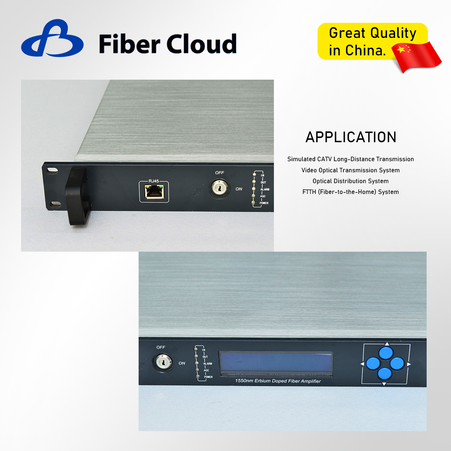 1550nm EDFA CATV Transmission Communication Fiber Optic Amplifier for Broadcast & Cable Networks