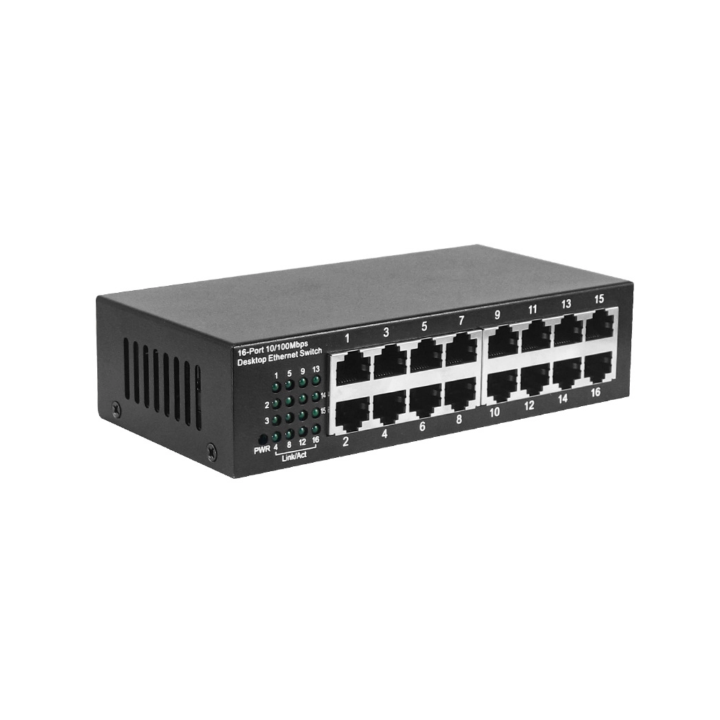 16-port 10/100Mbps Gigabit and Fast Desktop Ethernet network switch