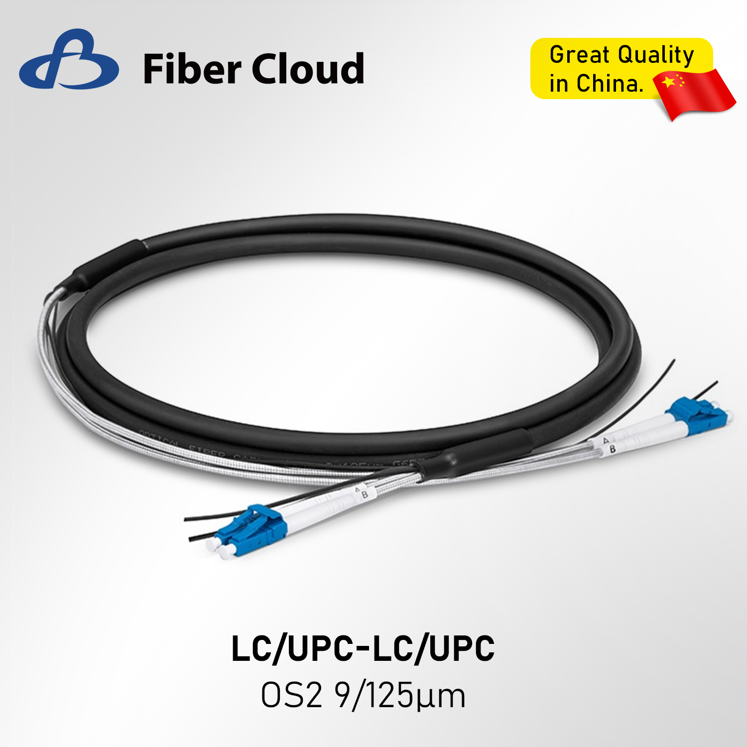 1m LC/UPC to LC/UPC Duplex OS2 7.0/2.0mm LSZH Ftta Outdoor Fiber Armoured Patch Code Cable Wire