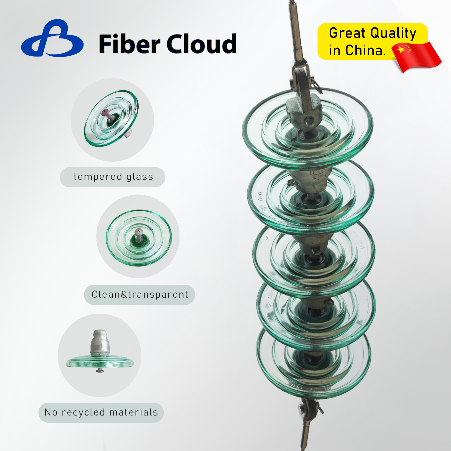 U70b IEC Standard Type Glass Suspension Insulators for High Voltage Lines