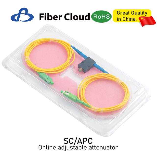 SC/UPC/APC 1-60dB Single Mode 0.9mm 2mm Optical Cable Connector Online Adjustable Fiber Optic Attenuator