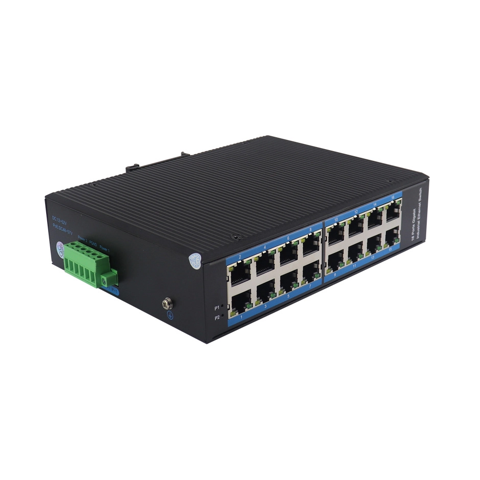 Gigabit Ethernet Transmission Device with 16 Electrical Ports Unmanaged 10/100M Industrial Fiber Switch