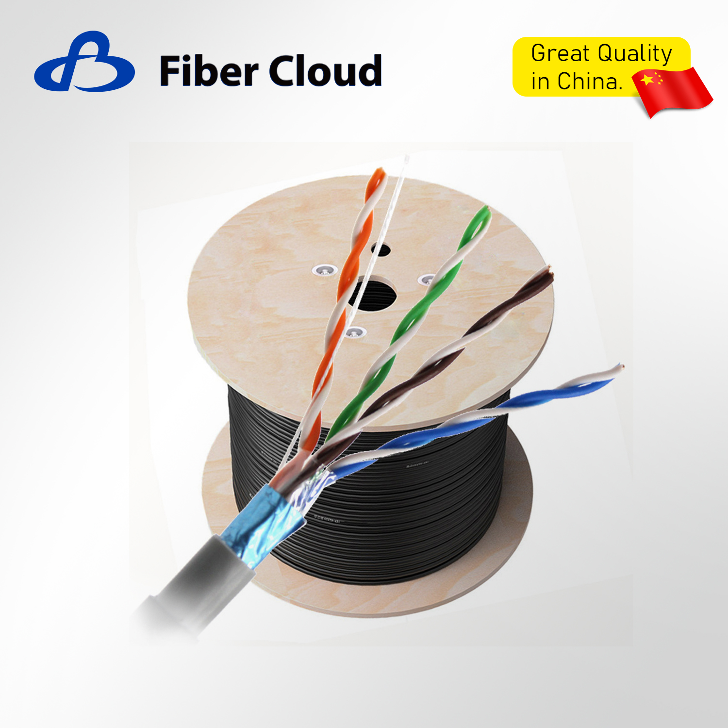 24AWG 4 Twisted Pairs PE&PVC F/UTP 350MHz Solid Copper Cat5e Outdoor Direct Burial Bulk Cable