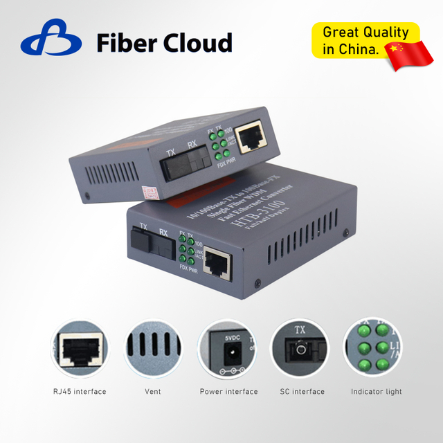 10/100/1000m Single/Dual Optic Fiber to Ethernet Sc Media Converter
