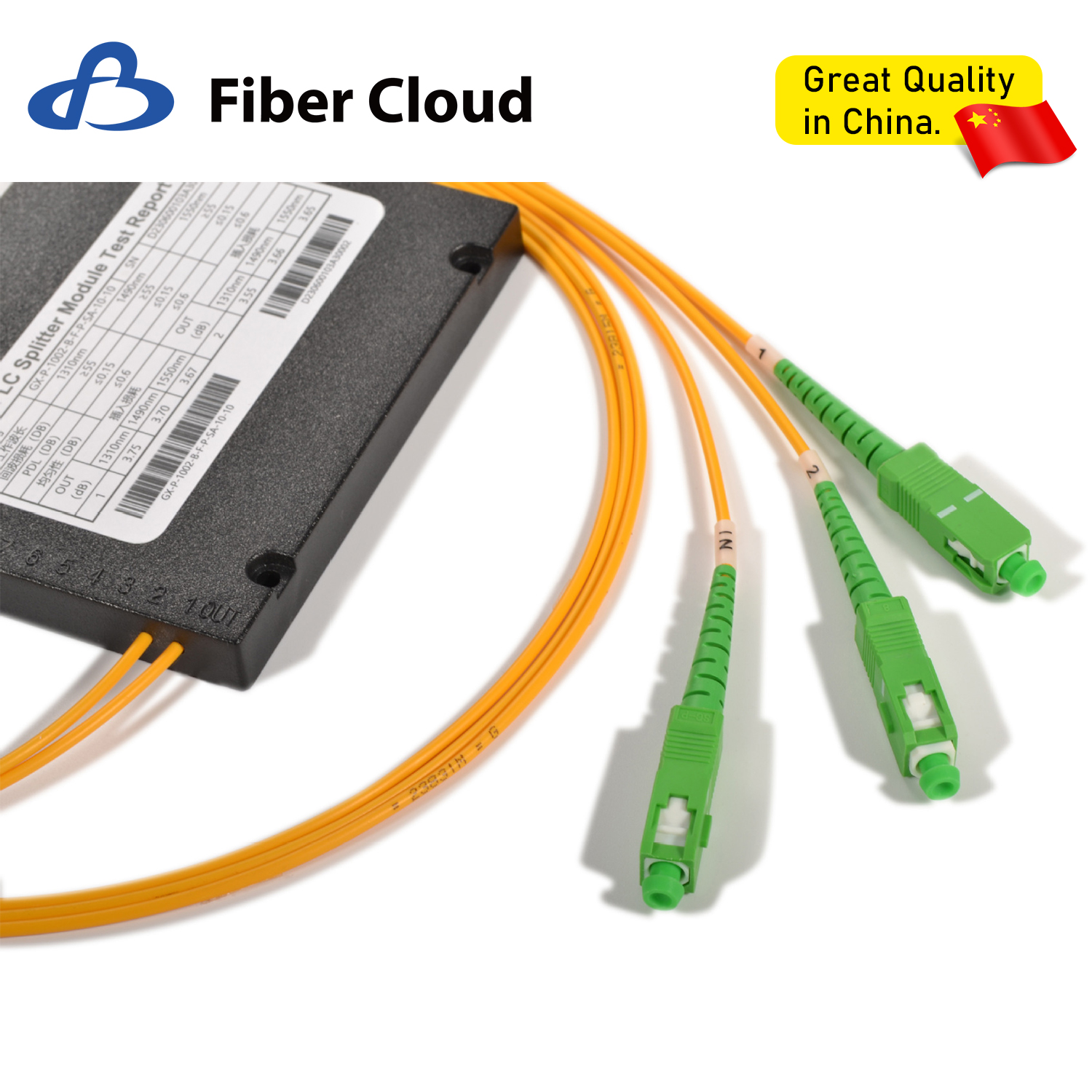 LSZH 2.0mm Sc Upc Box Type Single Mode Simplex Fiber Optic Pigtail 1X2 PLC ABS Fiber Splitter