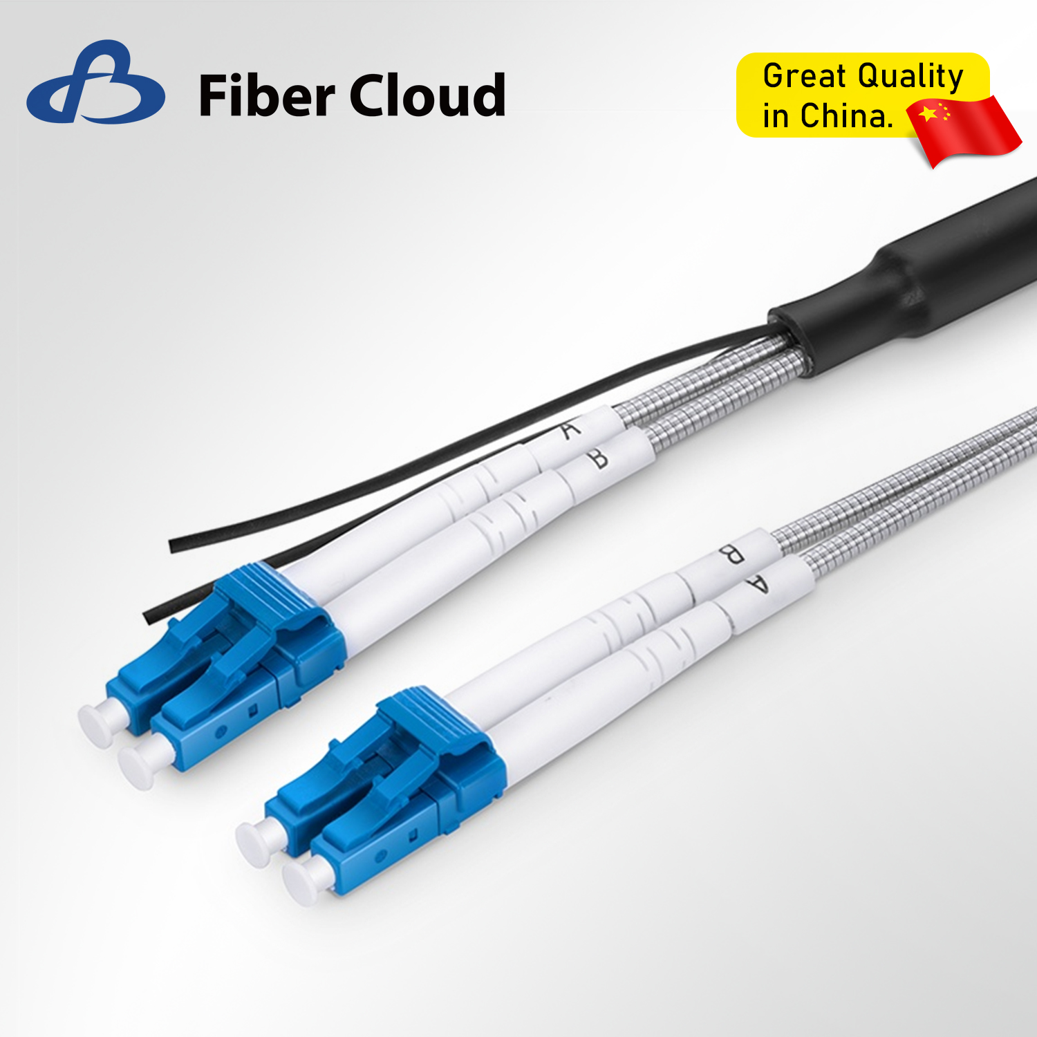 1m LC/UPC to LC/UPC Duplex OS2 7.0/2.0mm LSZH Ftta Outdoor Fiber Armoured Patch Code Cable Wire