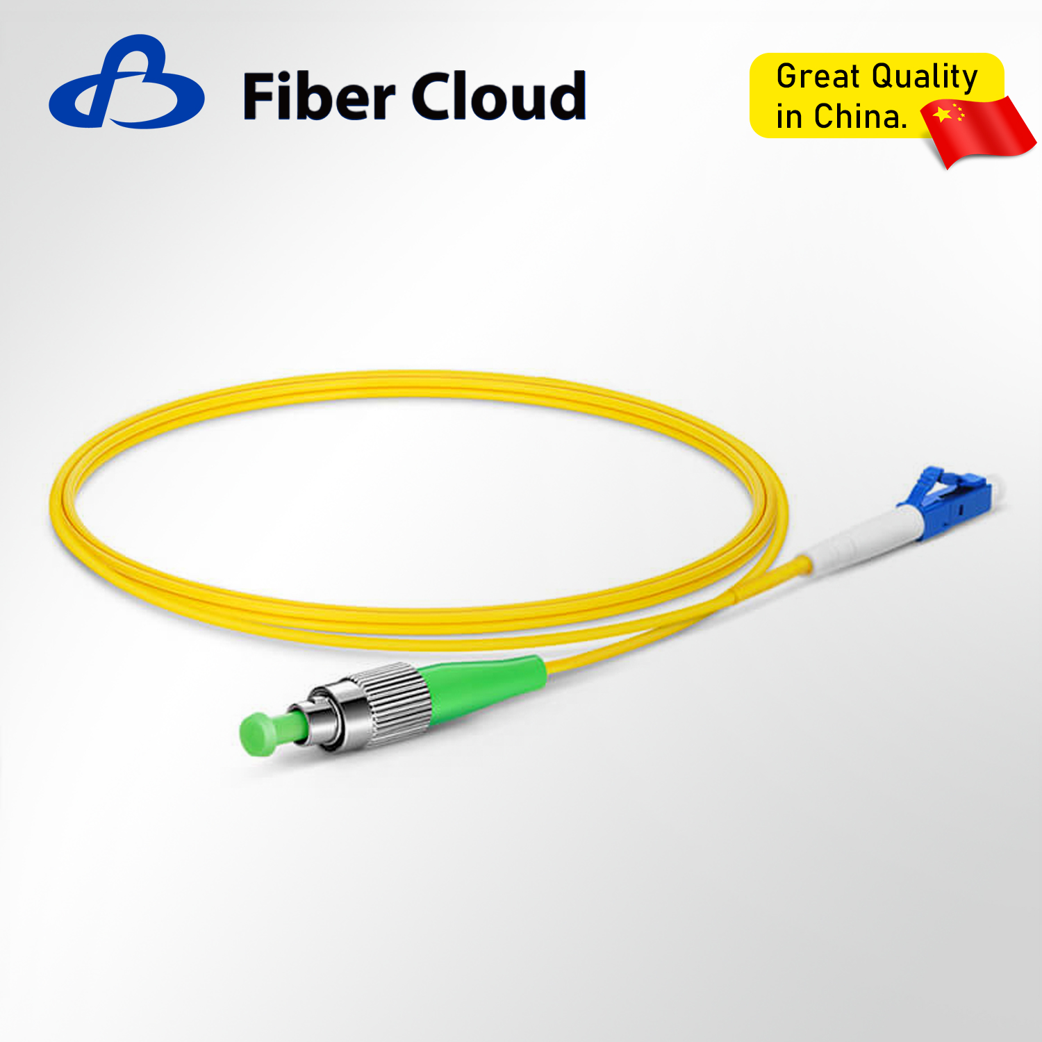 1m FC APC to LC UPC Simplex OS2 Single Mode Ofnr 2.0mm Tight-Buffered FTTH Fiber Patch Cord