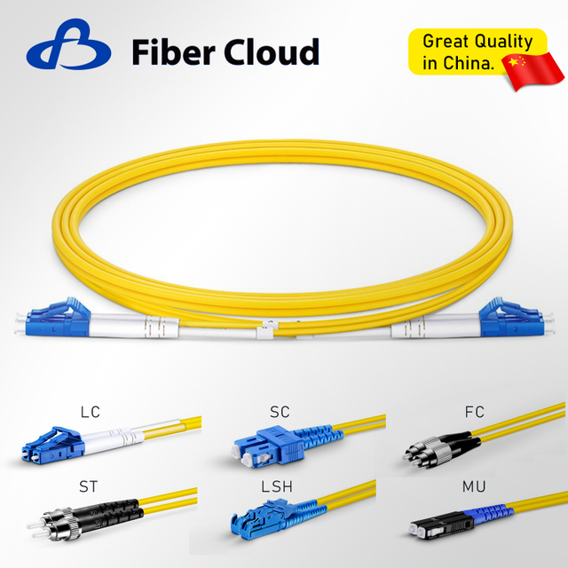 Customized Duplex OS2 Single Mode LC SC FC ST LSH MU MTRJ Upc Fiber Optic Patch Cord Cable