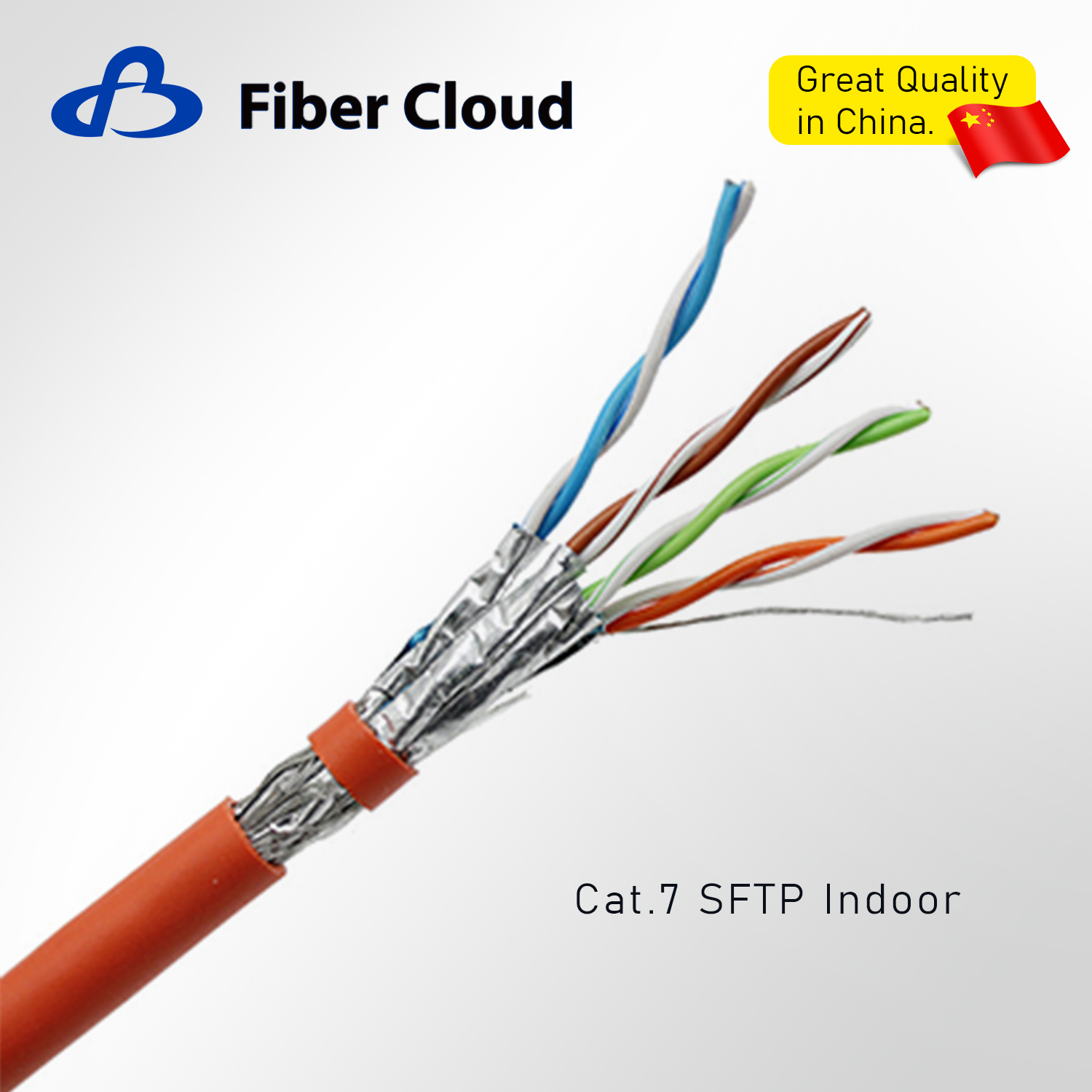 23AWG 4 Twisted Pairs CMR S/FTP 1000MHz Solid Copper Cat7 indoor Ethernet Bulk Cable