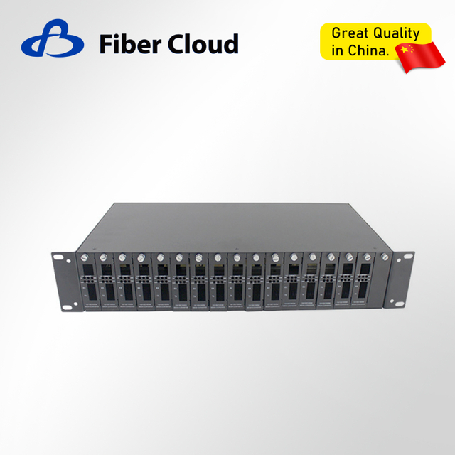 2u-16 Slot Chip Transceiver Fiber Optic Power Rack Chassis converter