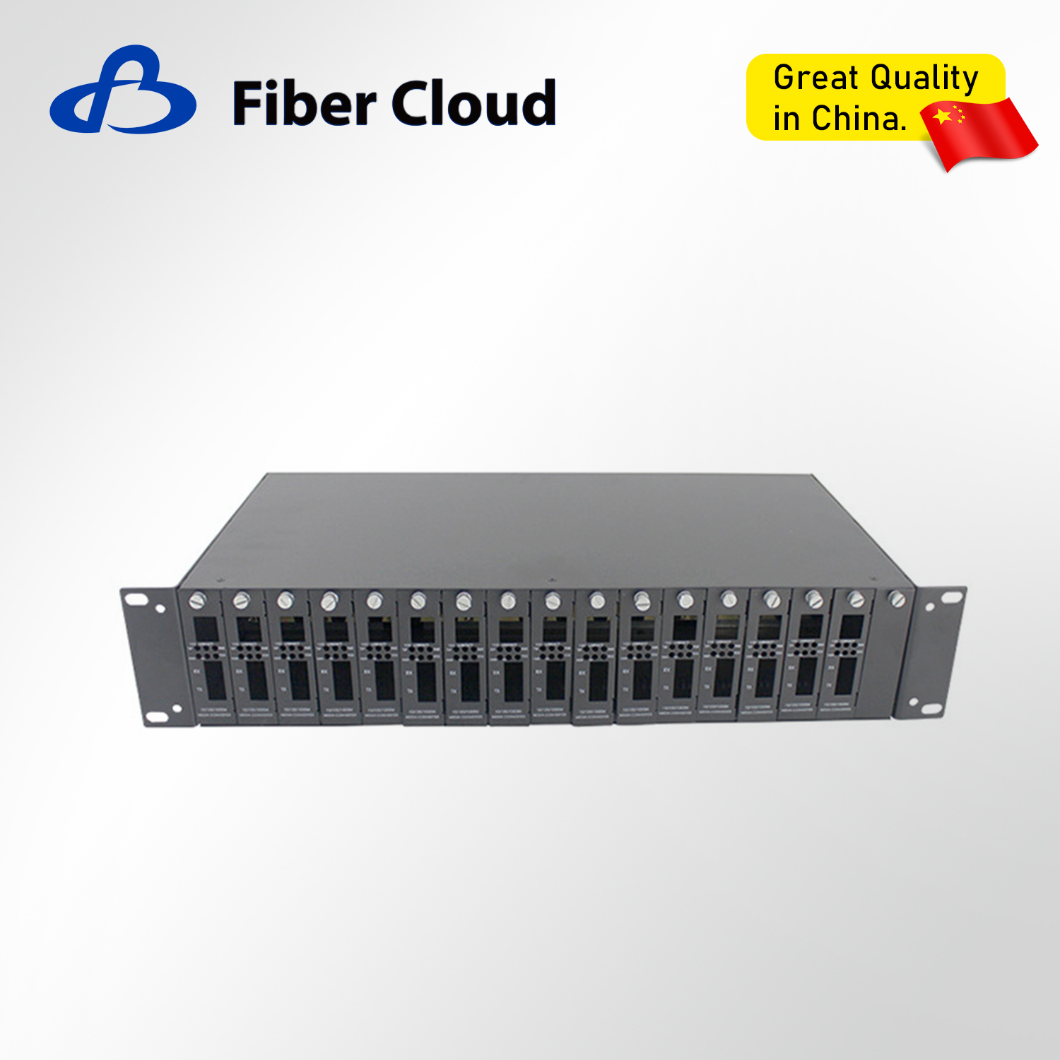 2u-16 Slot Chip Transceiver Fiber Optic Power Rack Chassis converter