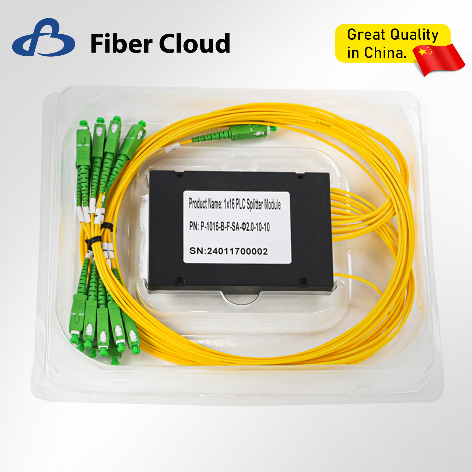 1X16 Sc APC G65A71 G652D LSZH PLC Module ABS Coupler 2.0mm Cable Fiber Optic PLC Splitter