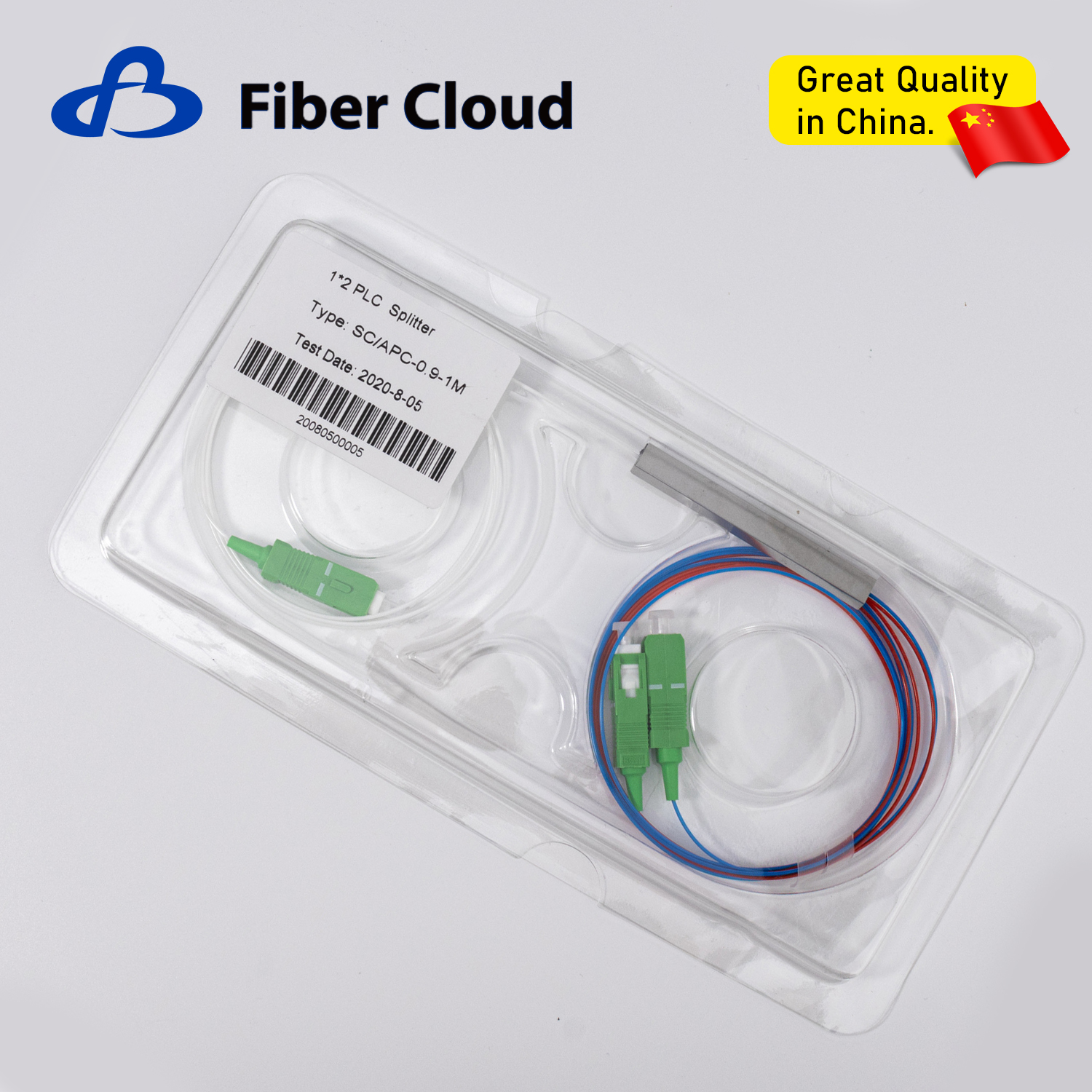 1*2 Mini Steel Tube Module with Sc/APC Upc Connector Low Loss G657A1 Fiber Optic PLC Splitter