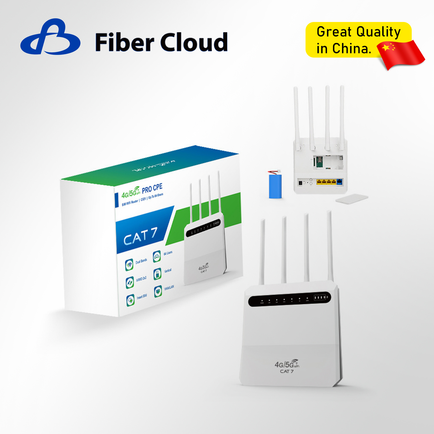 4G CPE LTE 1200Mbps Cat7 Router inalámbrico de batería opcional