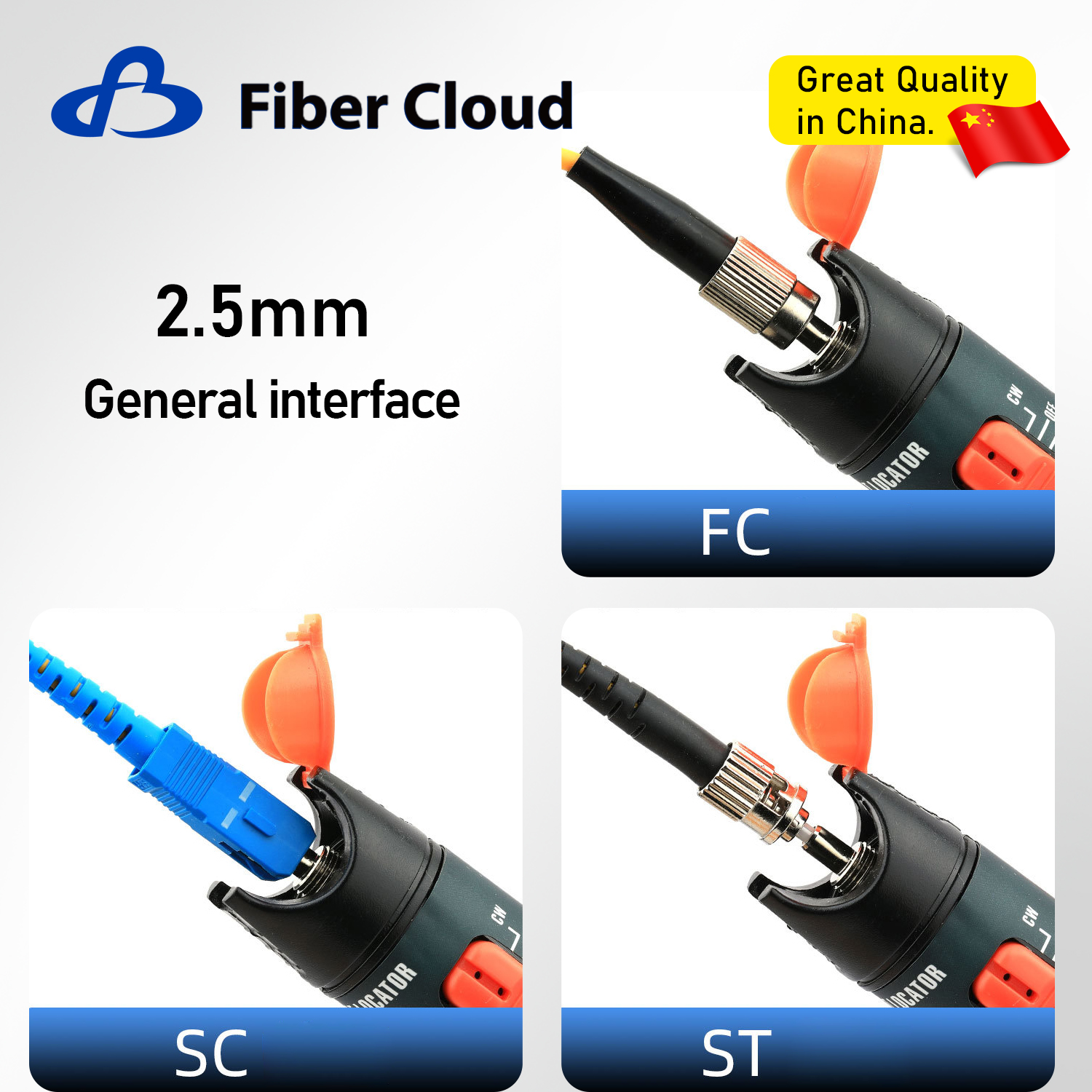  Edit Red Light Detector Pen CATV Telecommunication Underground 50km FC/LC Single Mode 9/125um Fiber Optic Visual Optical Fault Locator