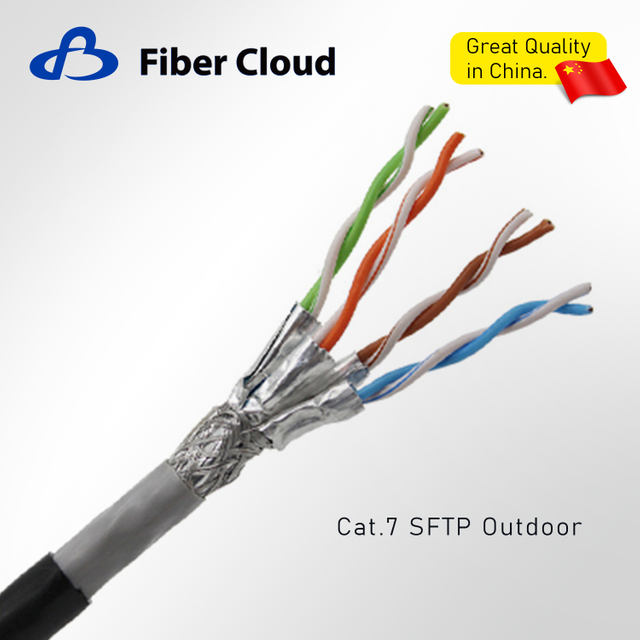 23AWG 4 Twisted Pairs CMR S/FTP 1000MHz Solid Copper Cat7 indoor Ethernet Bulk Cable