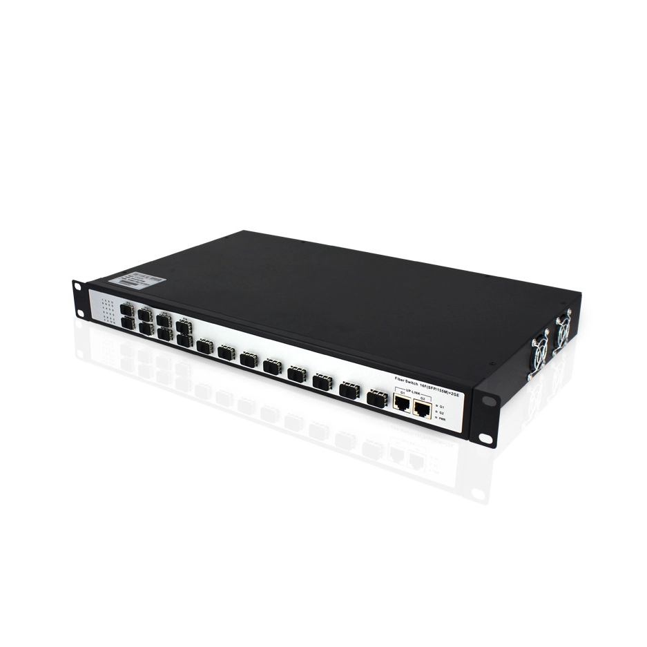 Gigabit 16 SFP & 2-Port Ethernet Industrial Media Converter