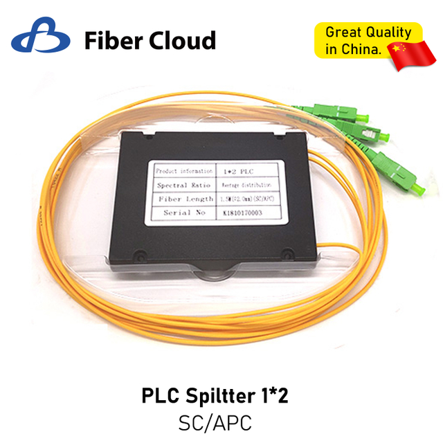LSZH 2.0mm Sc Upc Box Type Single Mode Simplex Fiber Optic Pigtail 1X2 PLC ABS Fiber Splitter