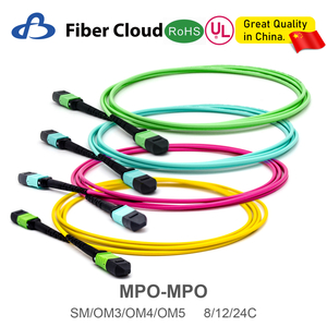8/12/24core 2m-50m High Density PVC/LSZH UL Certification Female/ Male MPO-MPO Sm Om3 Om4 Om5 Trunk Cable Patch Cord Fiber Optic Jumper