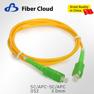 3.0mm SC/APC to SC/APC Simplex OS2 Single Mode Riser Ofnr FTTH Tight Buffered Fiber Optic Patch Cord Cable
