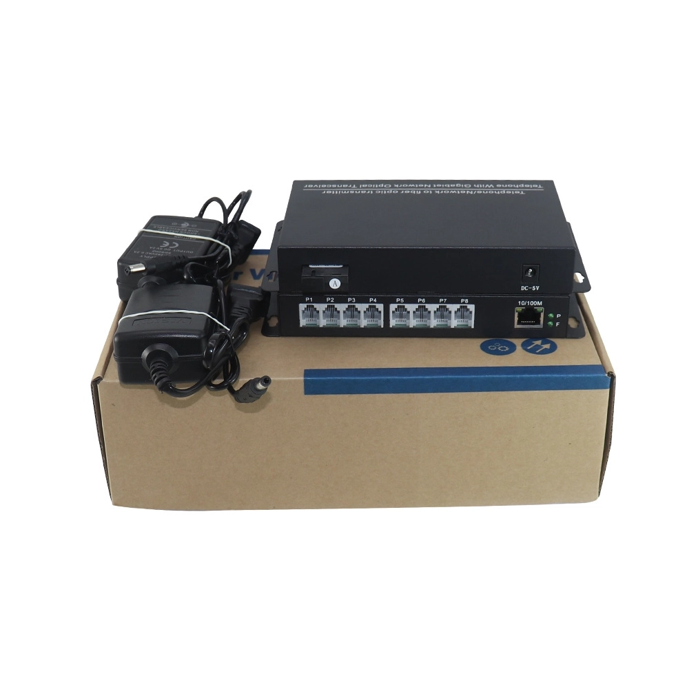 Telephone Optical Transceiver 1-4-8-16 Channels with 100Mbps Ethernet Port Fiber Extender PCM Voice Transceiver