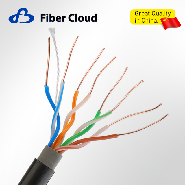 24AWG 4 Twisted Pairs PE&PVC U/UTP 350MHz Solid Copper Cat5e Outdoor Direct Burial Bulk Cable