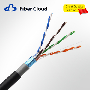24AWG 4 Twisted Pairs PE&PVC F/UTP 350MHz Solid Copper Cat5e Outdoor Direct Burial Bulk Cable