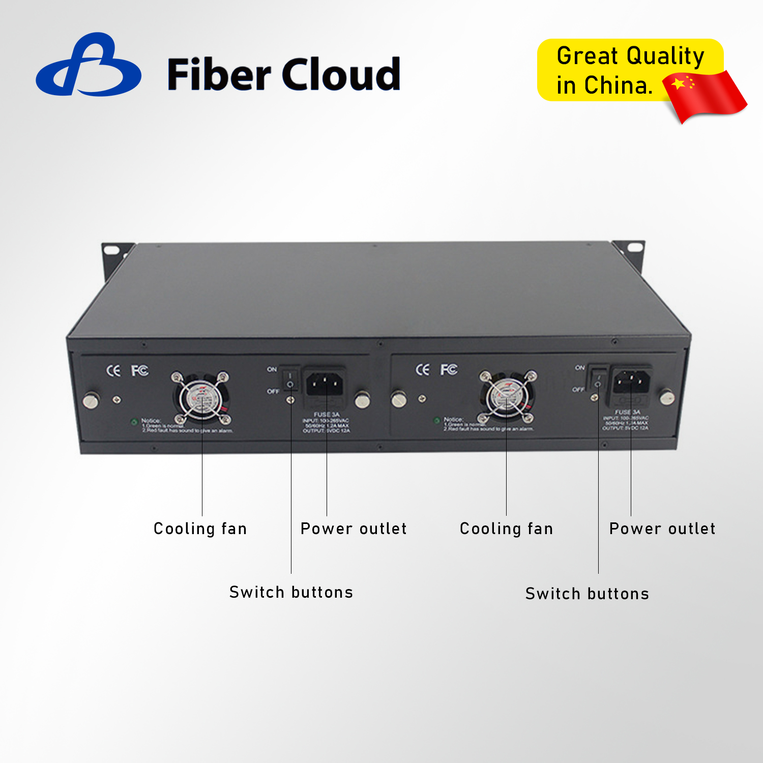 2u-16 Slot Chip Transceiver Fiber Optic Power Rack Chassis converter