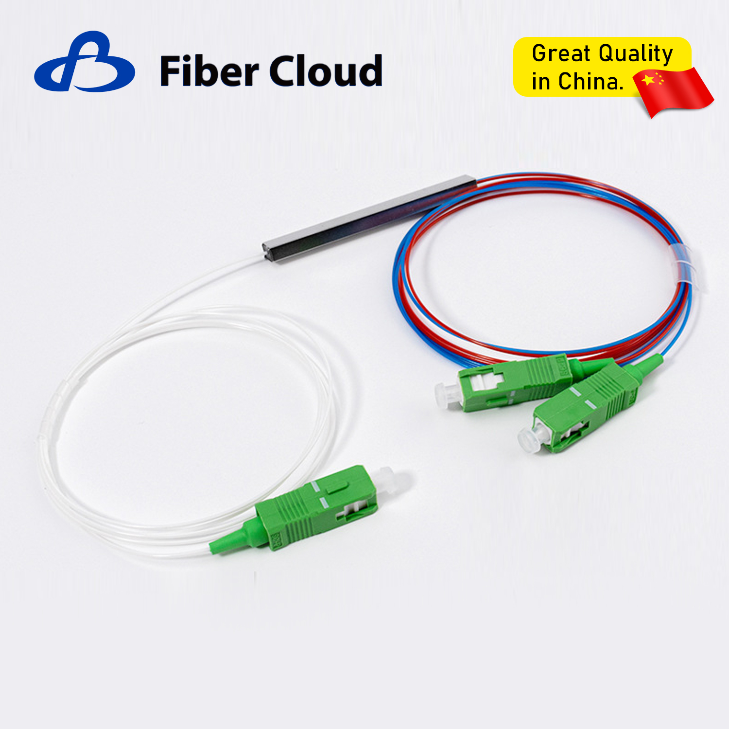 1*2 Mini Steel Tube Module with Sc/APC Upc Connector Low Loss G657A1 Fiber Optic PLC Splitter