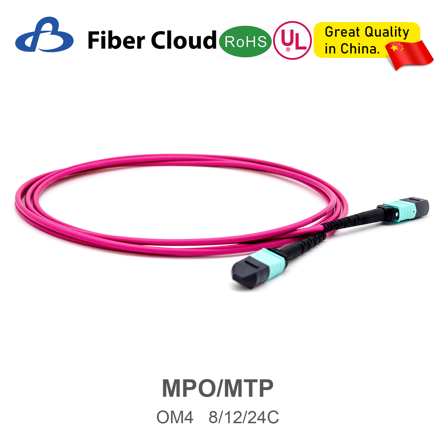 8/12/24core 2m-50m High Density PVC/LSZH UL Certification Female/ Male MPO-MPO Sm Om3 Om4 Om5 Trunk Cable Patch Cord Fiber Optic Jumper