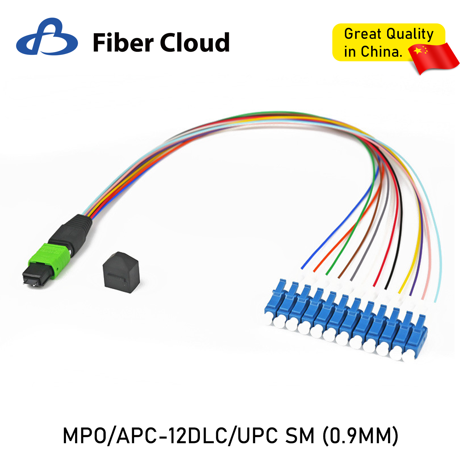 MPO-LC 12f Harness 0.9mm Sm/Om3/Om4 Fiber Patch Cord Optical Jumper Cable