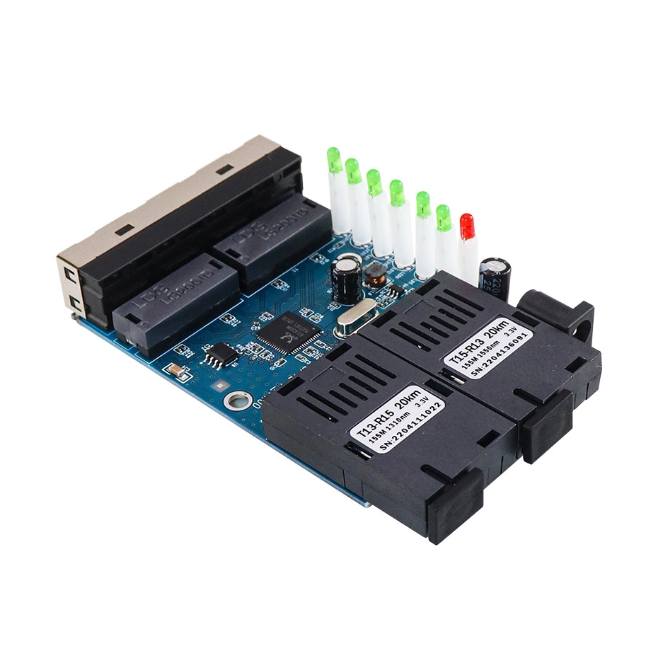 100G 2 Optical 4 Electrical Converter PCBA Board 20KM Optical Fiber Transceiver