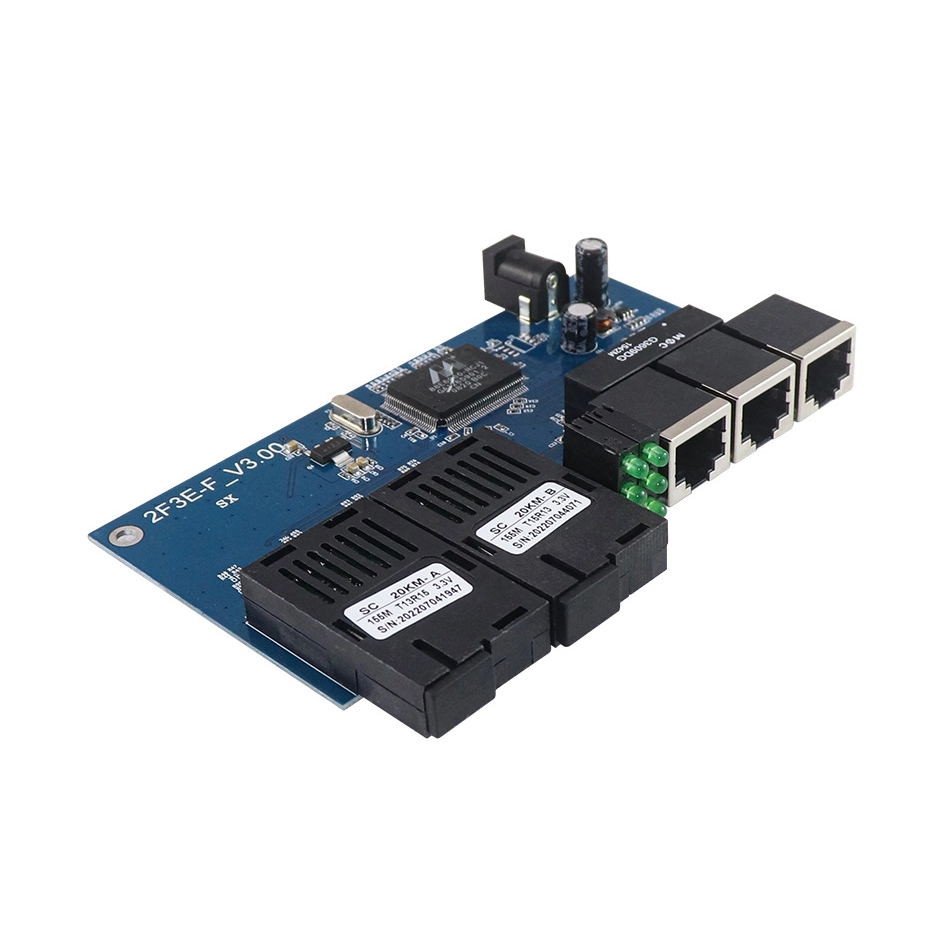 100G 2 Optical 3 Electrical Converter PCBA Board 20KM Optical Fiber Transceiver