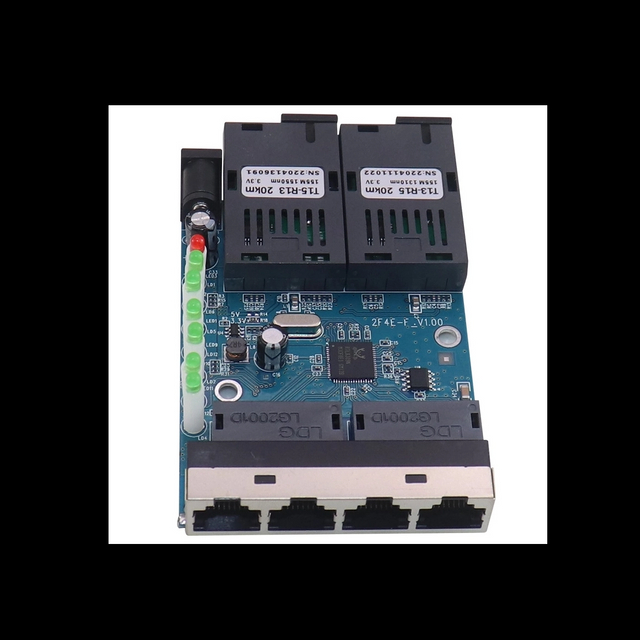 100G 2 Optical 4 Electrical Converter PCBA Board 20KM Optical Fiber Transceiver