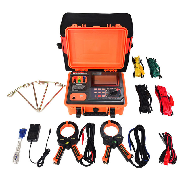Earth Ground Resistance Tester USB Soil Testing Tool With Double Clamp Design