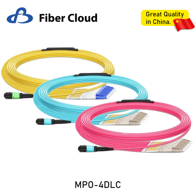 8core 40-100g Multimode 2m-100m FTTH Fanout Duplex Sm/Om3/Om4 MPO to 4dlc Fiber Optic Patch Cord Jumper Cable