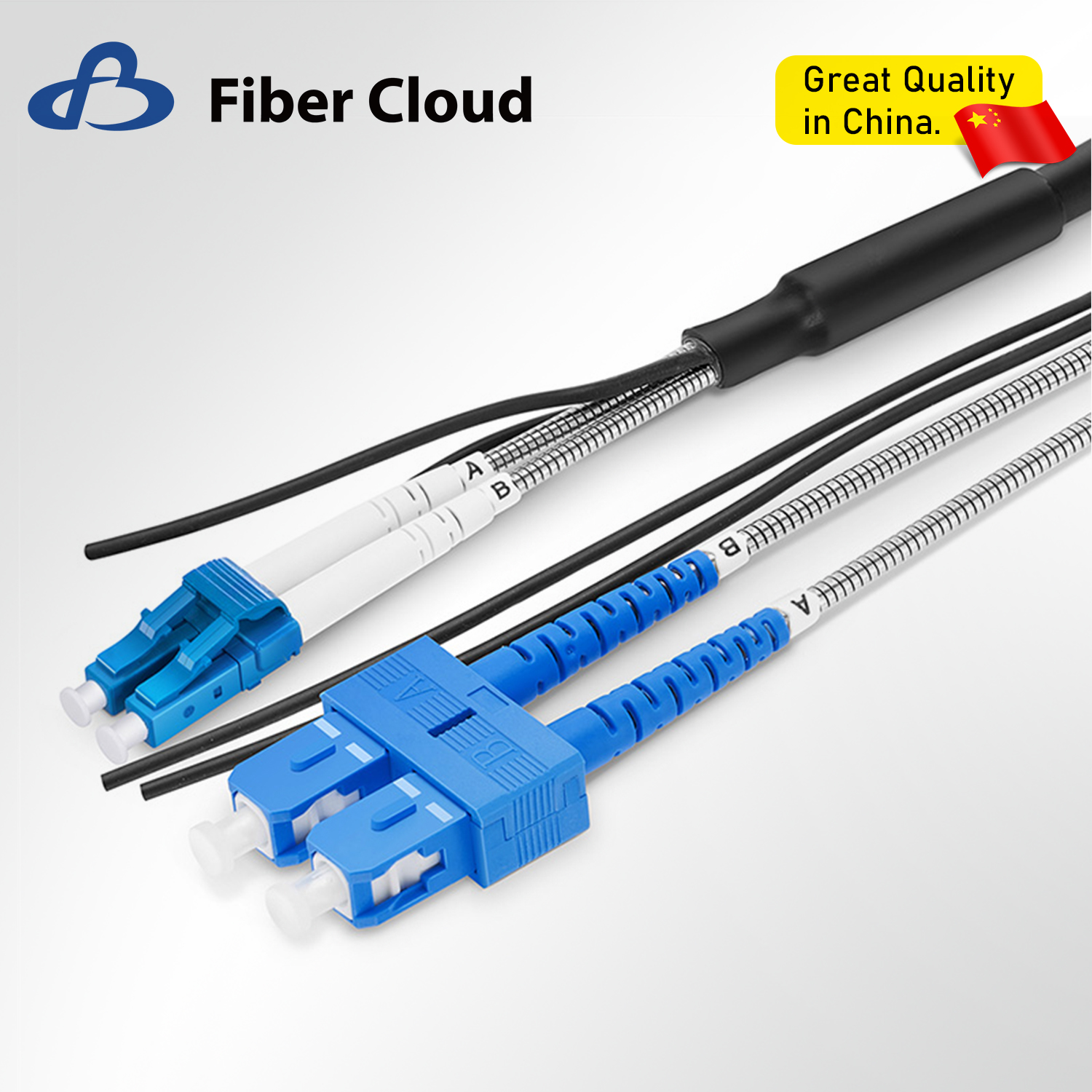 Customized Dual LC/UPC-SC/UPC Duplex OS2 7.0mm LSZH Ftta Outdoor Armoured Jumper Fiber Patch Cord Cable for Base Station