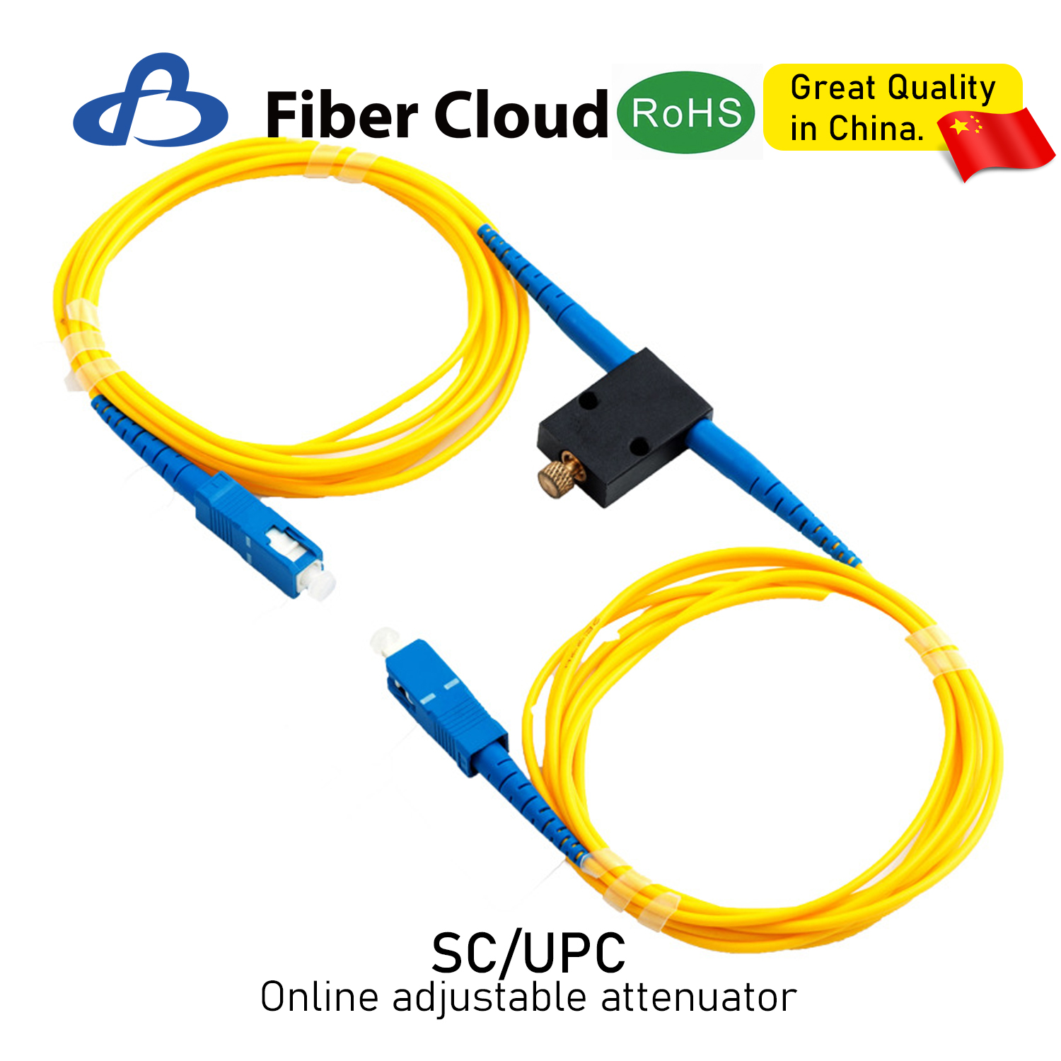 SC/UPC/APC 1-60dB Single Mode 0.9mm 2mm Optical Cable Connector Online Adjustable Fiber Optic Attenuator