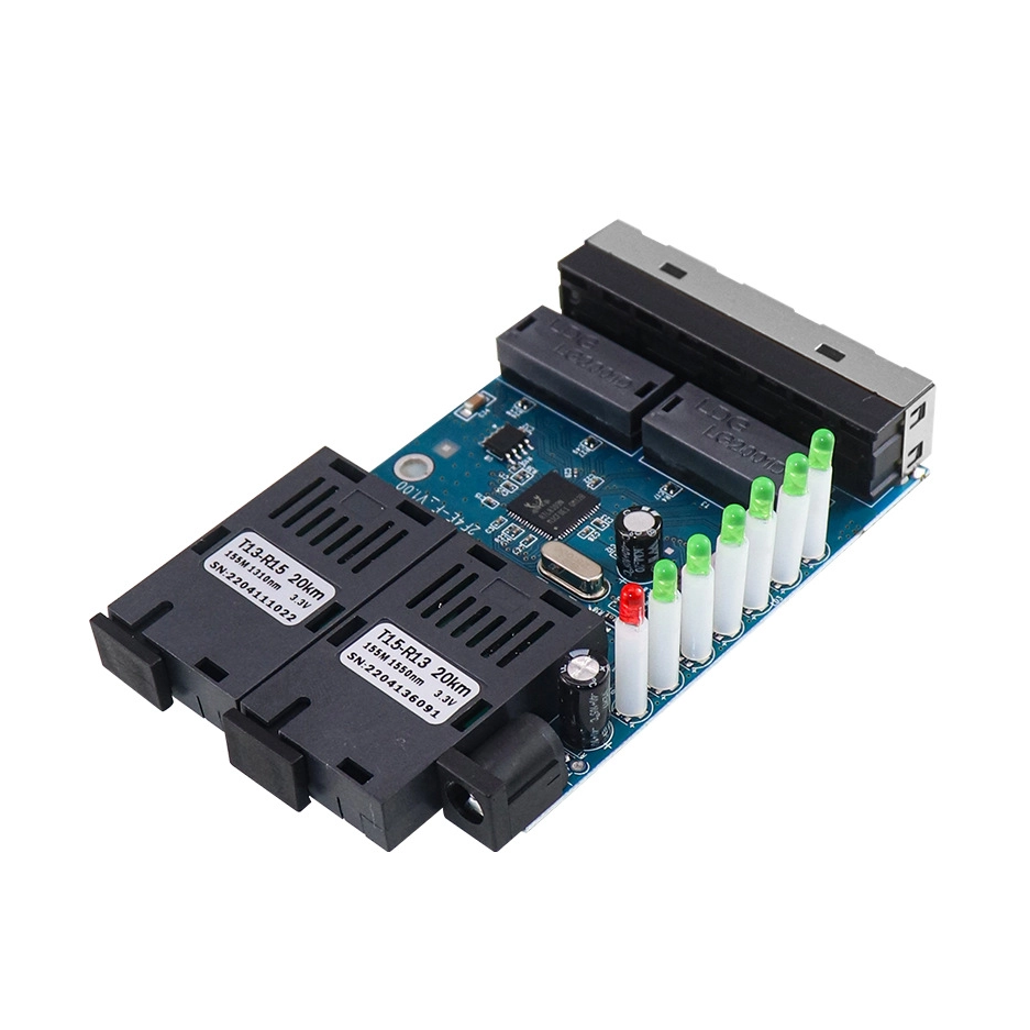 100G 2 Optical 4 Electrical Converter PCBA Board 20KM Optical Fiber Transceiver