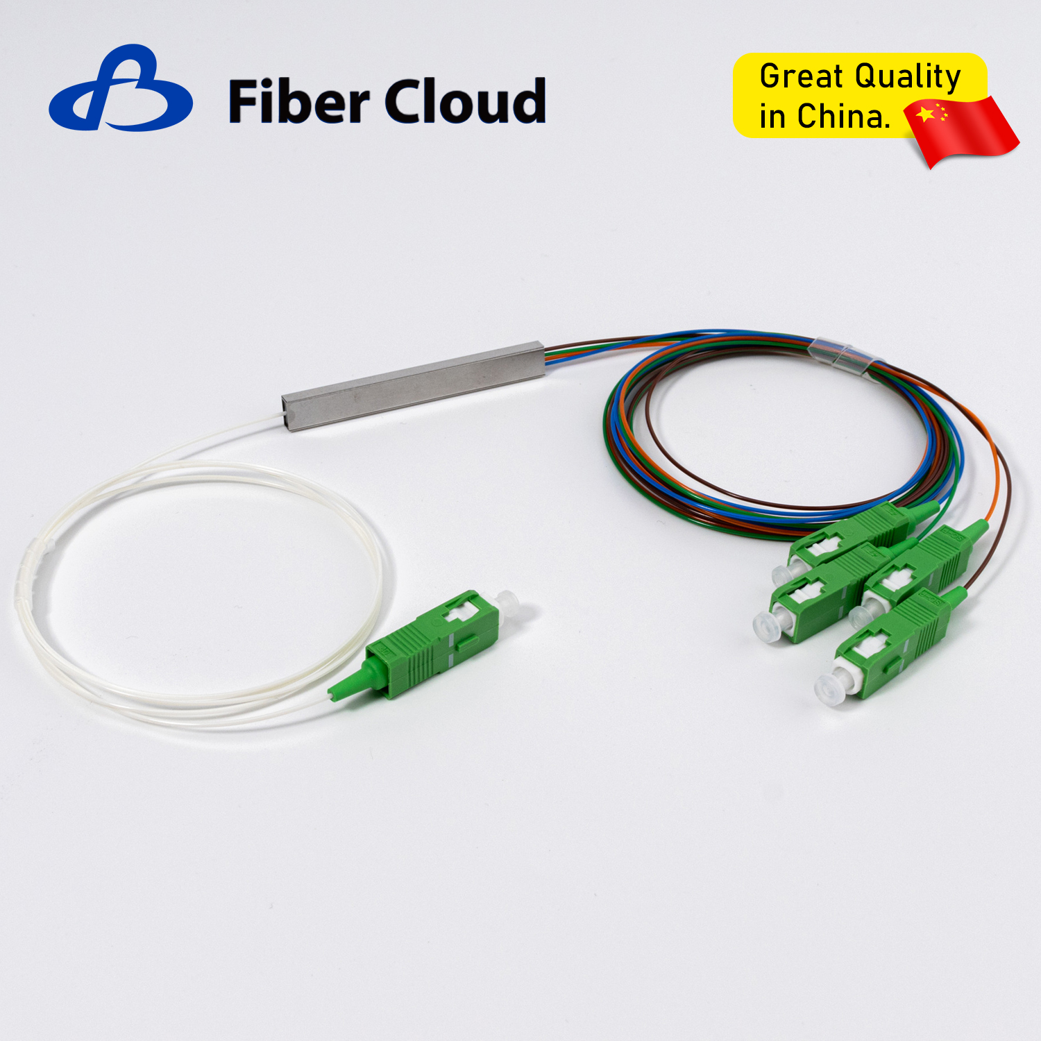 1*4 900um Mini Steel Tube Module Sc/APC Upc Connector Low Loss Single Mode Fiber Optic PLC Splitter
