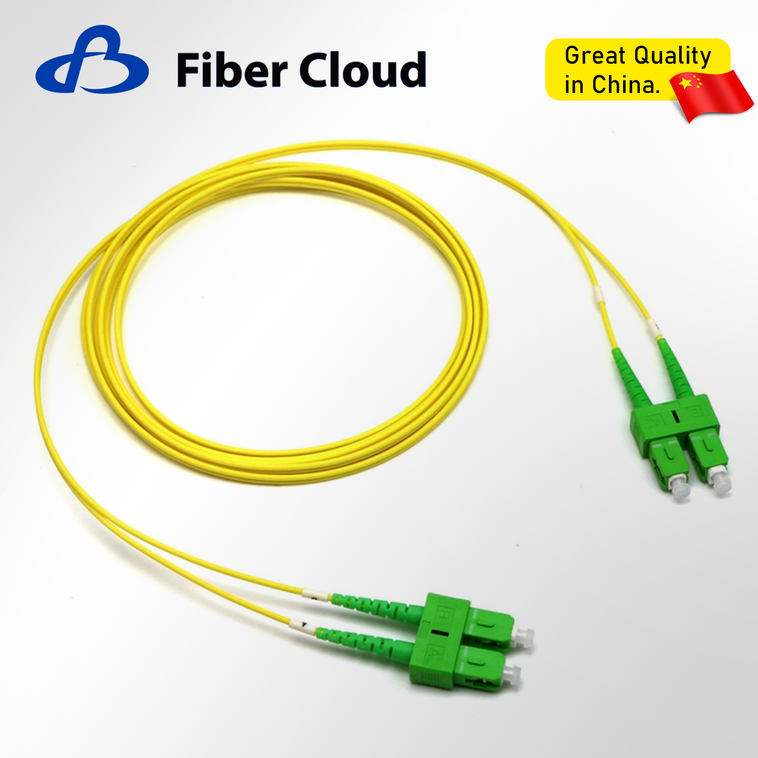 0.9mm SC/APC to SC/APC Duplex Riser Ofnr 9/125 Single Mode Fiber Optic Patch Cord Cable