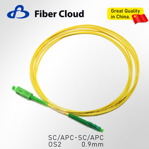 0.9mm SC/APC to SC/APC Simplex OS2 Single Mode Riser Ofnr Tight Buffered Fiber Optic Patch Cord Cable