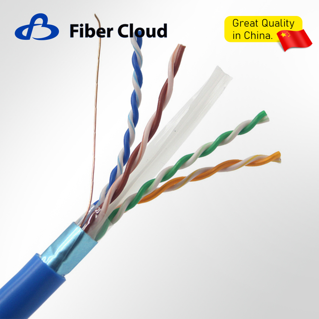 23AWG 4 Twisted Pairs CMR F/UTP 550MHz Solid Copper Cat6 indoor Ethernet Bulk Cable
