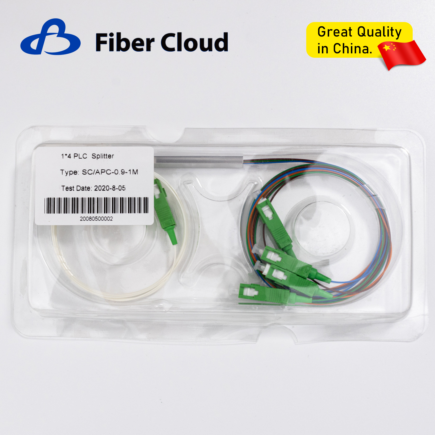 1*4 900um Mini Steel Tube Module Sc/APC Upc Connector Low Loss Single Mode Fiber Optic PLC Splitter