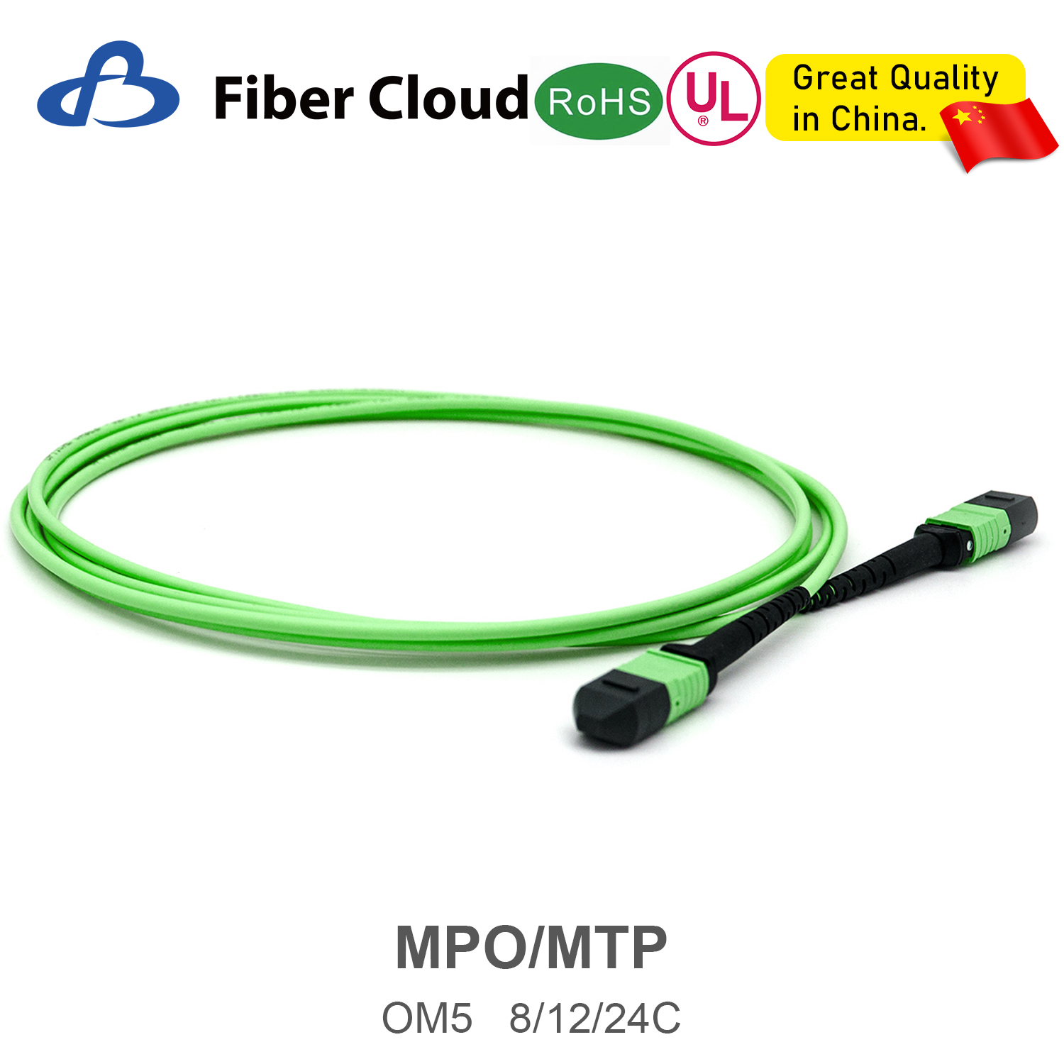 8/12/24core 2m-50m High Density PVC/LSZH UL Certification Female/ Male MPO-MPO Sm Om3 Om4 Om5 Trunk Cable Patch Cord Fiber Optic Jumper