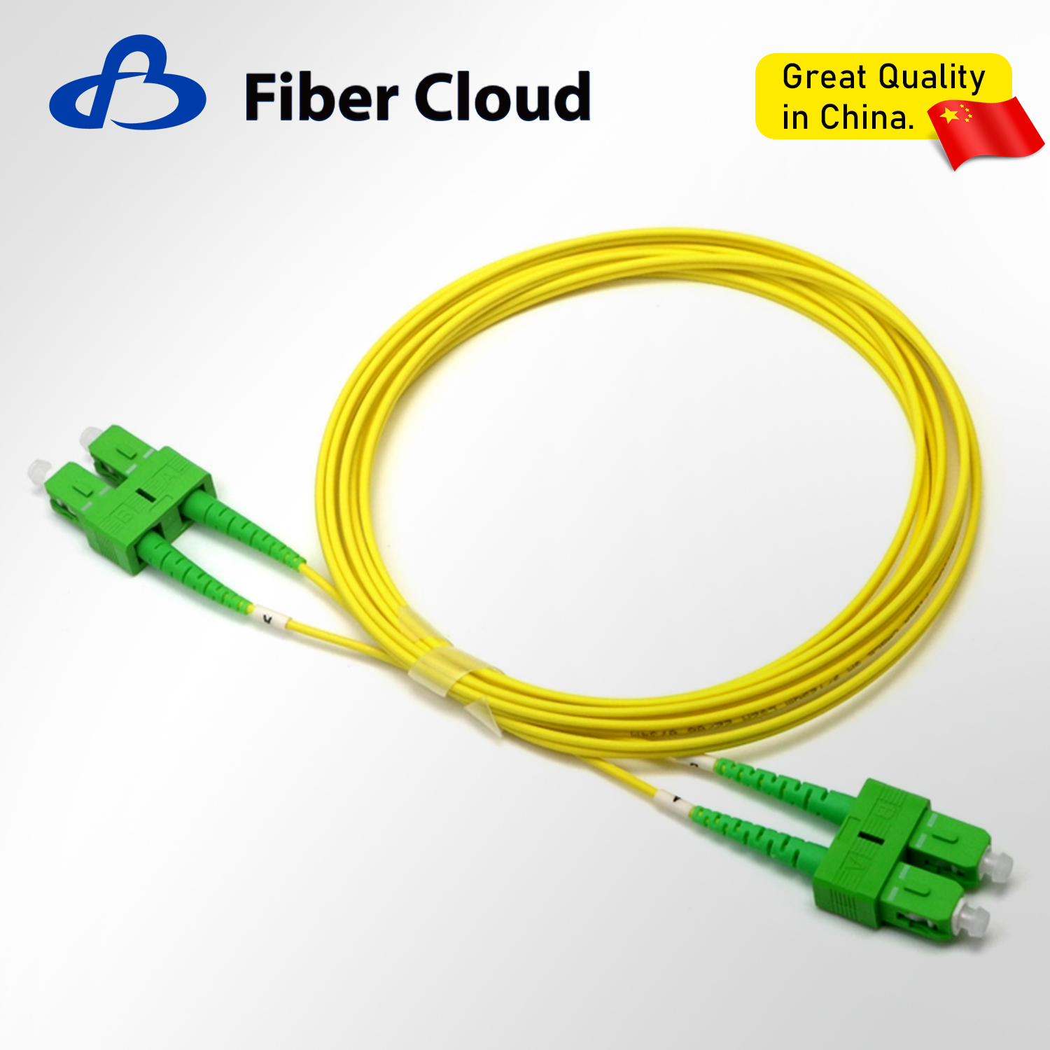 0.9mm SC/APC to SC/APC Duplex Riser Ofnr 9/125 Single Mode Fiber Optic Patch Cord Cable