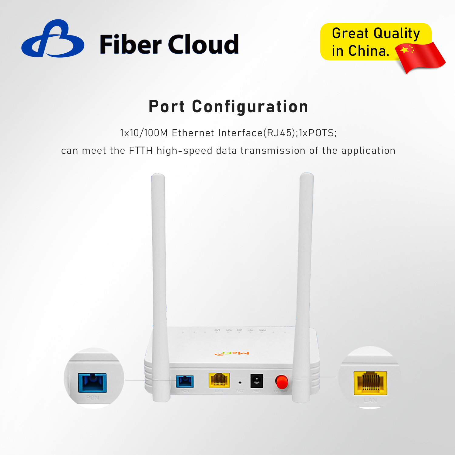 WiFi6 4G 10/1000m 2pots ONU EPON / GPON 300Mbps FTTH Router sans fil