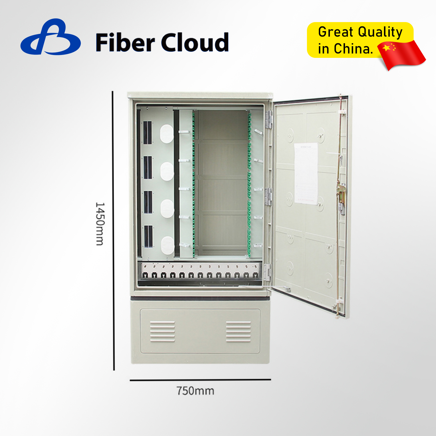 288 Cores SMC Cross Connect Outdoor Distribution BO Fiber Optic Cabinet