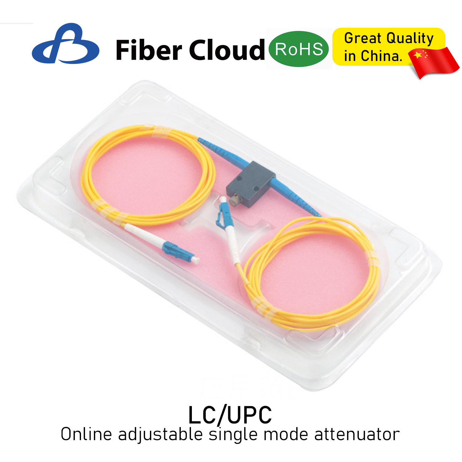  Edit LC/UPC/APC 1-60dB Single Mode 0.9mm 2mm 3mm Optical Cable Connector Online Adjustable Fiber Optic Attenuator